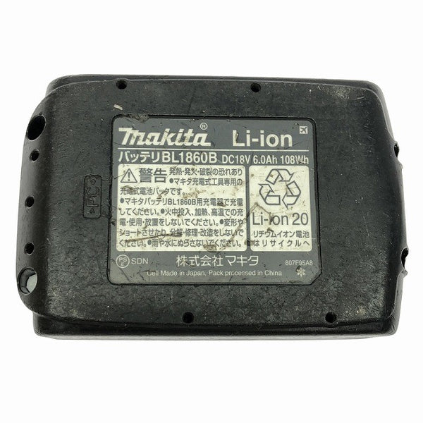 ☆中古品セット☆makita マキタ 18V 6.0Ah 純正 リチウムイオンバッテリー BL1860B 急速充電器 DC18RF リチウムイオン電池137762 - 9