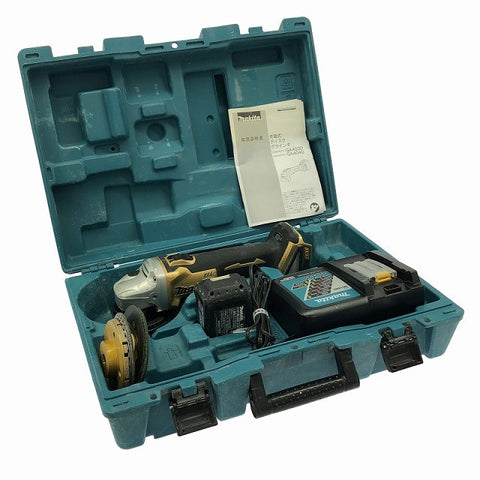 ☆中古品☆makita マキタ 18V 100mm 充電式ディスクグラインダ GA404D 100周年 バッテリ1個(3.0Ah)充電器 パーツ ケース133482 - 0