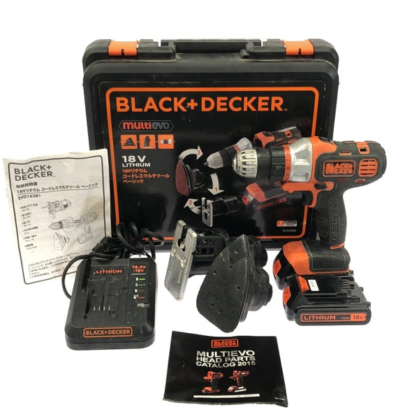 ☆中古品☆BLACK+DECKER 18V コードレスマルチツール EVO183B1 バッテリ2個(1.5Ah)充電器 ドリル サンダー ジグゾーヘッド付118065 - 3