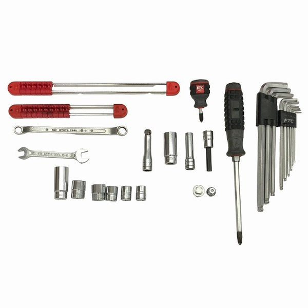 ☆中古品セット☆KTC 京都機械工具 ソケット複数 ドライバー 六角レンチ スパナ 2段工具箱 ツールボックス WATERLOO ※画像確認116793 - 10