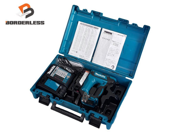 ☆中古品☆makita マキタ 18V 35mm 充電式ピンタッカ PT353D 本体 充電器 DC18RF ケース コードレス ピンネイラ ピン釘打機137365 - 1