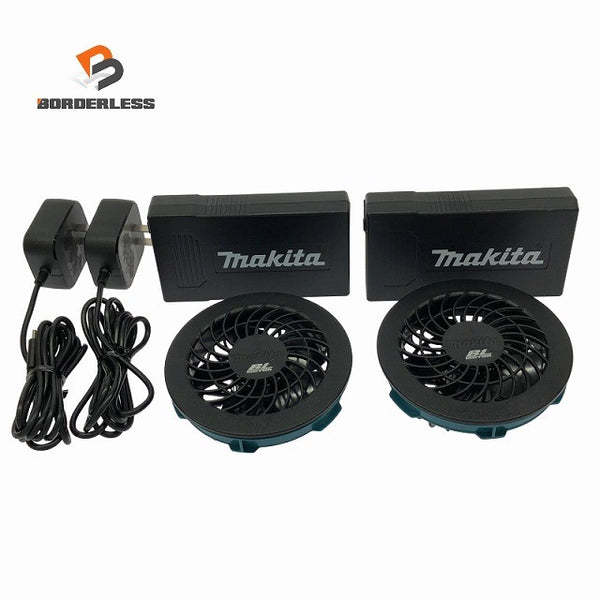 ☆中古品セット※接続ケーブルなし☆makita マキタ 3.6V バッテリ BL1055B×2 ACアダプタ×2 ファンユニット×2 暑さ対策130697 - 1