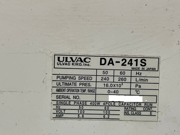 ☆中古品☆ULVAC アルバック 200V ドライ真空ポンプ DA-241S 業務用 電動工具130612 - 10