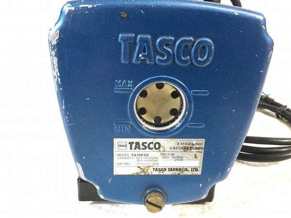☆中古品☆TASCO タスコ オイル逆流防止弁付高性能ツーステージ 真空ポンプ TA150XB ゲージマニホールド TA140GB/TA141GB 付き133735 - 9