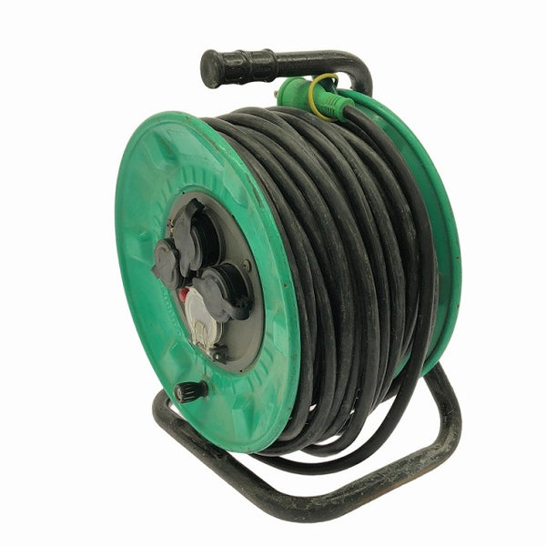 ☆比較的綺麗です☆NICHIDO 日動工業 100V 屋外型電工ドラム 型番不明×1 漏電ブレーカー付 コードリール - 3