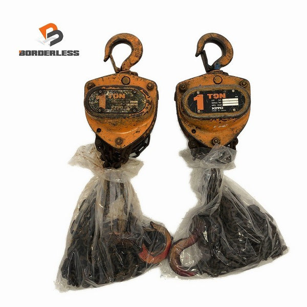 ☆中古品2個セット☆KITO キトー チェーンブロック CB010 M3形 荷重1.0ton/1ton 揚程2.5m 手動式 チェンブロック 吊り具 荷揚げ136178 - 1