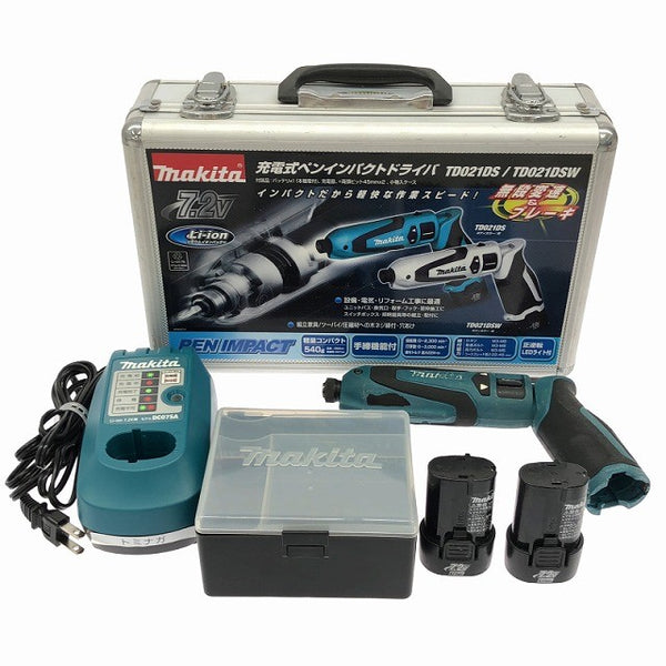 ☆中古品☆makita マキタ 7.2V 充電式ペンインパクトドライバ TD021DS バッテリー2個 充電器 ケース 付き136476 - 3