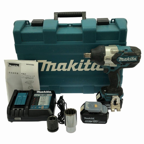 ☆美品☆makita マキタ 18V 充電式インパクトレンチ TW1001DRGX バッテリー2個(18V 6.0Ah) 充電器付き 電動工具132665 - 3