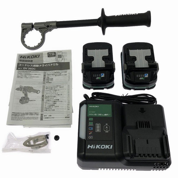 ☆未使用品☆HIKOKI ハイコーキ 36V 13mm コードレス振動ドライバドリル DV36DC(2XPSZ) バッテリ2個(2.5Ah) 充電器付 充電式132530 - 10