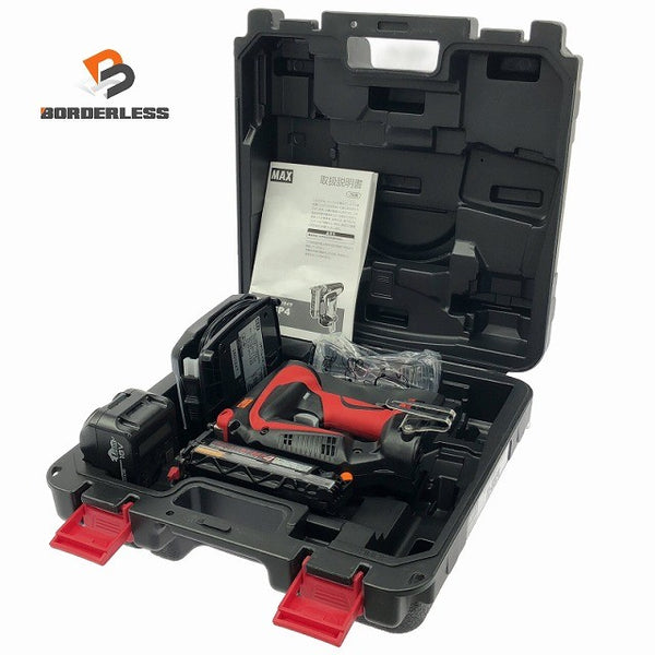☆中古極美品☆MAX マックス 14.4V/18V 充電式ピンネイラ TJ-35P4 バッテリー(18V 5.0Ah) 充電器 ケース付 ピン釘打機 ピンタッカー133839 - 1