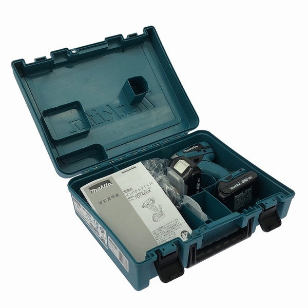 ☆未使用品☆makita マキタ 18V 充電式インパクトドライバー TD146DWHX 青 バッテリ2個(18V1.5Ah) 充電器 ケース付 コードレス119046 - 2