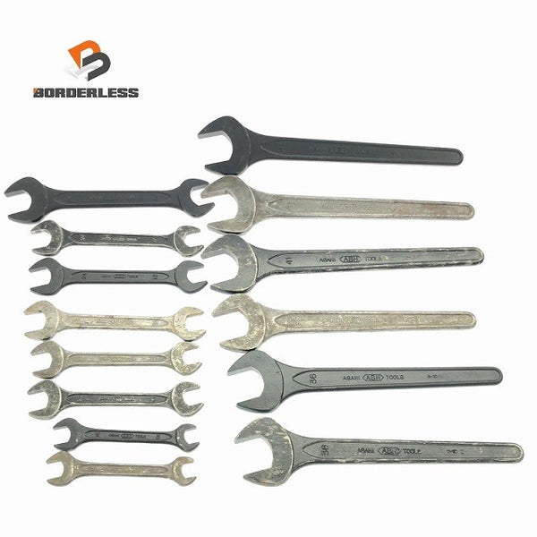 ☆中古品14本セット☆ASH ASAHI アサヒ 旭金属 片口スパナ6本 36～41mm 両口スパナ8本 16-18mm～27-30mm ハンドツール123689 - 5