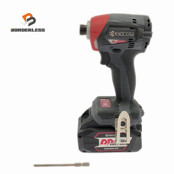 ☆極美品☆ KYOCERA 京セラ 18V/36V 充電式インパクトドライバー DID183 本体+バッテリー1個(5.0Ah)+ビット133479 - 1