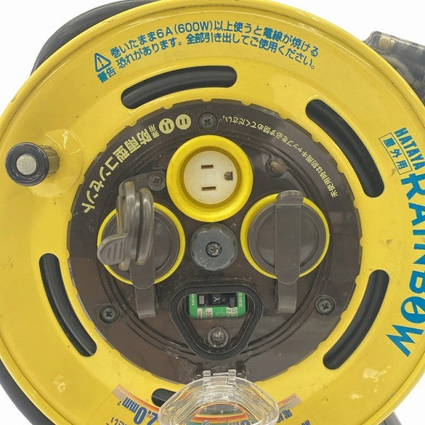 ☆美品☆HATAYA ハタヤ レインボーリール GE-30K 標準型 接地付 電線長30ｍ コンセント3個モデル 延長コード ドラムリール119021 - 7