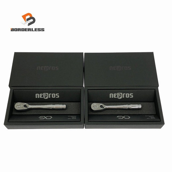 ☆未使用品2個セット☆nepros ネプロス 9.5sq.コンパクトラチェットハンドル NBRC390 90ギア 小型 ラチェットレンチ136535 - 1