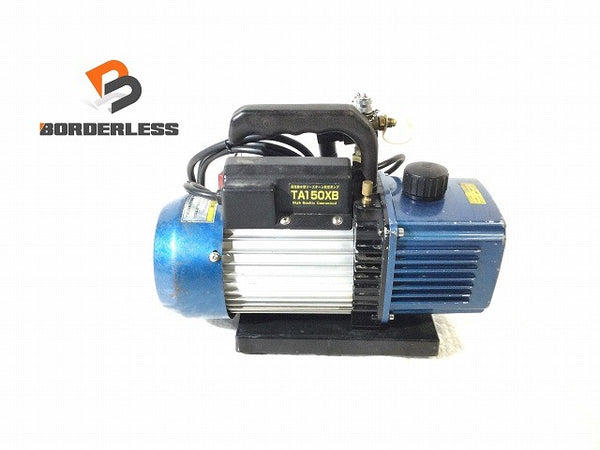 ☆中古品☆TASCO タスコ オイル逆流防止弁付高性能ツーステージ 真空ポンプ TA150XB ゲージマニホールド TA140GB/TA141GB 付き133735 - 1