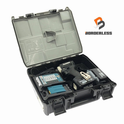 ☆比較的綺麗☆makita マキタ 14.4V 充電式インパクトドライバ TD162DRGXB 黒 バッテリー2個(14.4V 6.0Ah) 充電器 ケース付 - 0