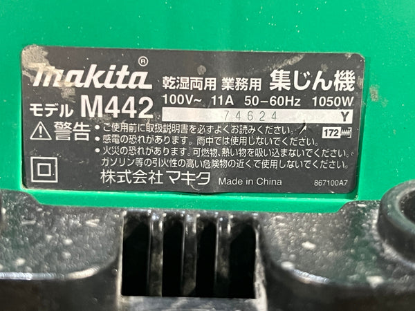 ☆中古品☆makita マキタ 100V 乾湿両用 集じん機 M442 ホース＋ノズル付 吸水6L 集塵8L 集塵機 掃除機 バキュームクリーナー131494 - 8