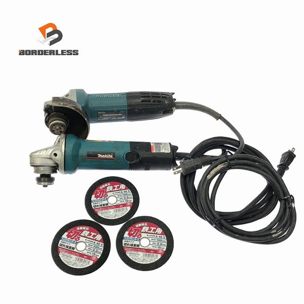 ☆中古品2点セット☆makita マキタ 100mm ディスクグラインダー 9533BLA/GA4031 鉄工用砥石3枚 研磨 研削 切断 電動工具134638 - 1