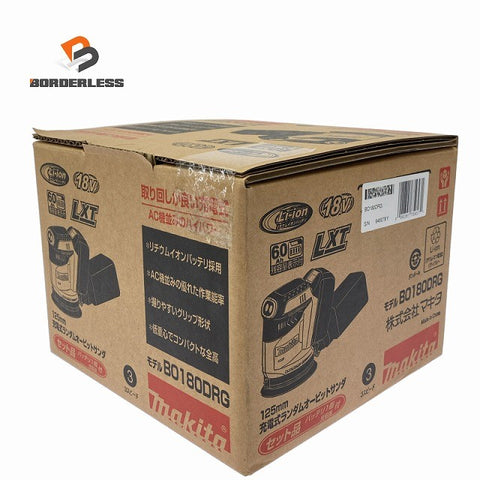 ☆未使用品☆makita マキタ 18V 125mm 充電式ランダムオービットサンダー BO180DRG バッテリー1個(18V 6.0Ah)充電器 コードレス 電動工具129175