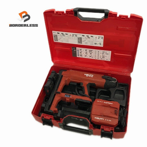 ☆中古品☆HILTI ヒルティ 21.6V 充電式鋲打ち機 BX3-L-22 バッテリ2個(2.5Ah) 充電器 ケース付 鋲打機 コンクリートネイラー132691