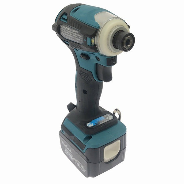 ☆中古極美品☆makita マキタ 14.4V 充電式インパクトドライバー TD162DRGX 青/ブルー バッテリ2個(6.0Ah) 充電器 ケース付135838 - 4