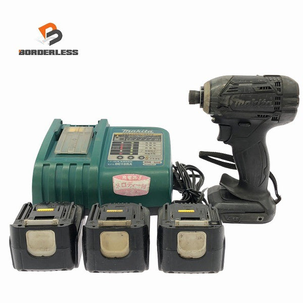 ☆中古品☆makita マキタ 14.4V 充電式インパクトドライバ TD138D バッテリー3個(14.4V 4.0Ah 3.0Ah×2) 充電器付き134066 - 1