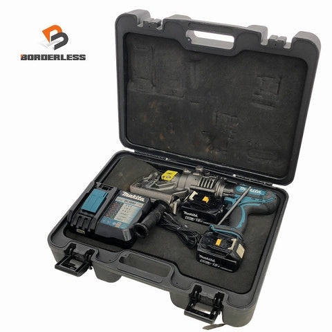 ☆中古品☆makita マキタ 18V 充電式パンチャー PP200D バッテリー2個(18V 6.0Ah) 充電器 ケース ダイス付134424