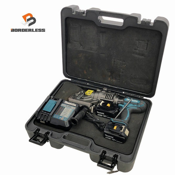 ☆中古品☆makita マキタ 18V 充電式パンチャー PP200D バッテリー2個(18V 6.0Ah) 充電器 ケース ダイス付134424 - 1