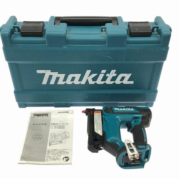 ☆中古品☆makita マキタ 18V 35mm 充電式ピンタッカー PT353DZK 本体＋ケース付 コードレス ピンネイラ ピン釘打機 電動工具134218 - 3