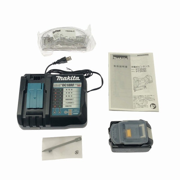 ☆未使用品☆ makita マキタ 18V 充電式ピンタッカ PT353DRG バッテリ1個(18V 6.0Ah) 充電器 ケース付き116932 - 10