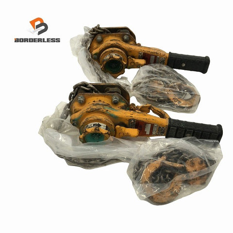 ☆比較的綺麗2本セット☆KITO キトー レバーブロック L5形 LB008 荷重0.8ton/800kg 揚程1.5m レバーホイスト ガッチャ125696