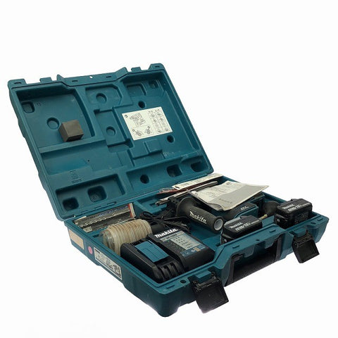 ☆中古品☆makita マキタ 18V 充電式ハンマドリル HR244DRGX 青 バッテリ2個(6.0Ah) 充電器 ケース付 コードレス ハンマードリル130990 - 0