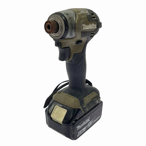 ☆中古品☆makita マキタ 18V 充電式インパクトドライバ TD173D オリーブ バッテリー1個(18V 6.0Ah)付き127392 - 0
