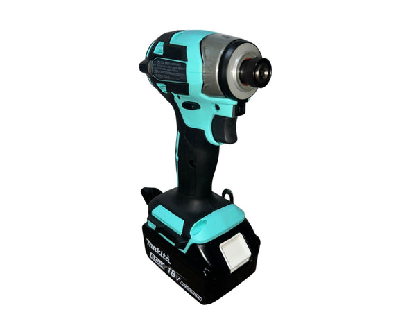 ☆未使用 限定色☆makita マキタ 18V 充電式インパクトドライバ TD173DGXTB ターコイズブルー バッテリ2個(6.0Ah) 充電器 ケース付134700 - 4