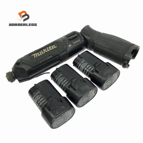 ☆中古品☆makita マキタ 7.2V 充電式ペンインパクトドライバー TD022D 黒 バッテリ3個(7.2V1.5Ah)付 コードレス 小型123233