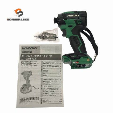 ☆未使用品☆HiKOKI ハイコーキ 36V コードレスインパクトドライバー WH36DD(NNL) アグレッシブグリーン 本体のみ 充電式120551