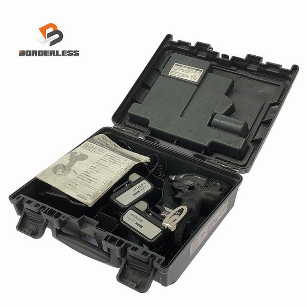 ☆比較的綺麗☆HITACHI 日立工機 14.4V コードレスインパクトドライバー WH14DBAL2(2LSCK)(B) 黒 バッテリ2個(3.0Ah) 充電器 ケース129461 - 1
