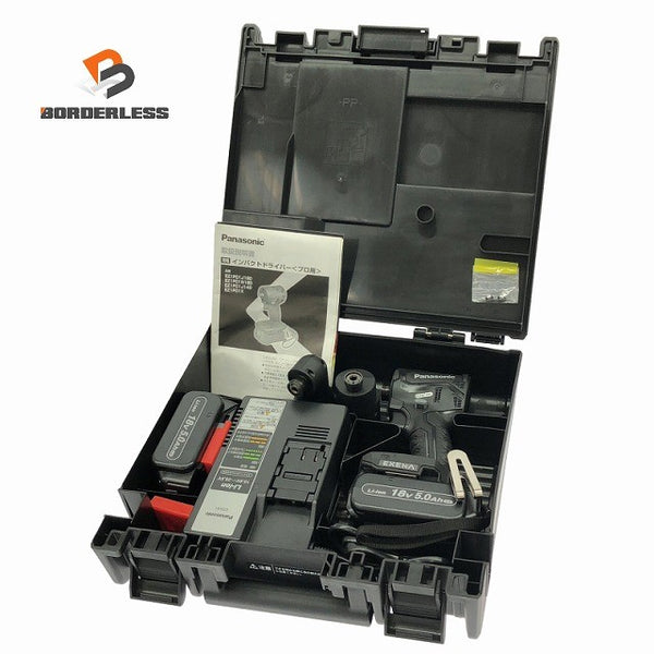 ☆未使用品☆Panasonic パナソニック 充電インパクトドライバー EZ1PD1T1B バッテリ2個(18V 5.0Ah)充電器 EZ9HX500 EZ9HX501付132786 - 1