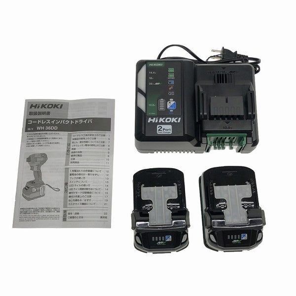☆未使用品☆HiKOKI ハイコーキ 36V コードレスインパクトドライバ WH36DD(2XHRSZ) 赤 バッテリ2個(36V2.5Ah) 充電器 ケース付127502 - 10