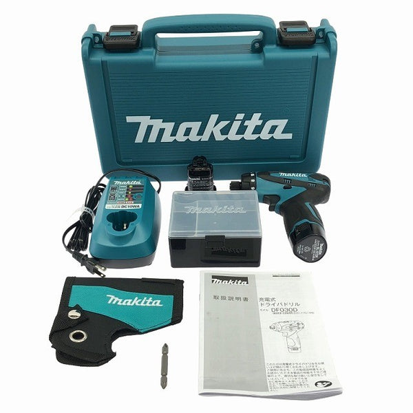 ☆未使用品☆makita マキタ 10.8V 充電式ドライバドリル DF030DWX バッテリ2個(1.3Ah) 充電器 ケース付 ドリルドライバ115717 - 3