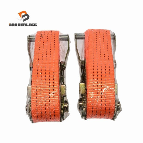 ☆未使用品2本セット☆2インチ アンダーリフト用 ラチェットタイダウン 荷物固定ベルト 固縛 ストラップ 搬送 レッカー車 トラック118160 - 1