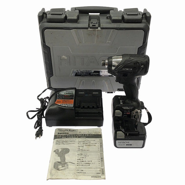 ☆比較的綺麗☆HITACHI 日立工機 14.4V コードレスインパクトドライバー WH14DBAL2(2LSCK)(B) 黒 バッテリ2個(3.0Ah) 充電器 ケース129461 - 3