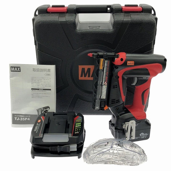 ☆中古極美品☆MAX マックス 14.4V/18V 充電式ピンネイラ TJ-35P4 バッテリー(18V 5.0Ah) 充電器 ケース付 ピン釘打機 ピンタッカー133839 - 3