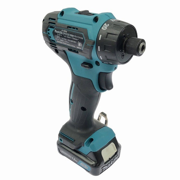 ☆極美品☆makita マキタ 10.8V 充電式ドライバドリル DF033DSHX 青/ブルー バッテリ2個(1.5Ah)充電器+ケース付 ドリルドライバー - 5
