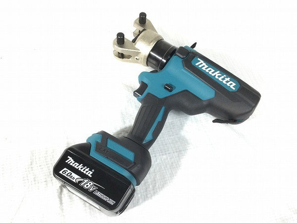 ☆未使用品☆makita マキタ 18V 充電式圧着機 TC300DRG バッテリ1個(6.0Ah) 充電器+ダイス+ケース付 コードレス 油圧式 圧着工具 - 4
