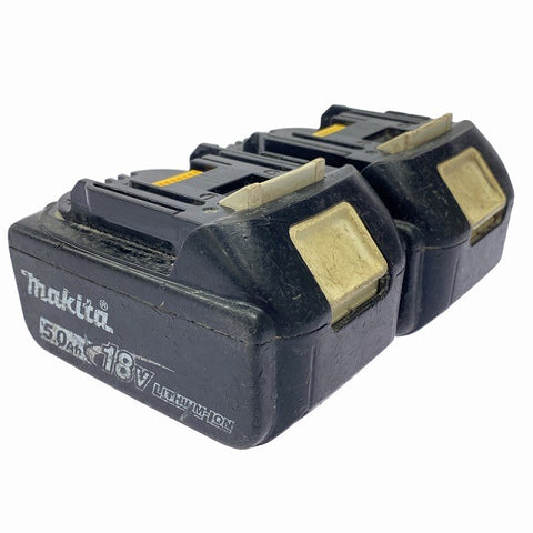 ☆中古品2点セット※コメント必読☆makita マキタ 18V 5.0Ah 純正 リチウムイオンバッテリー BL1850B 残量表示付 充電池 蓄電池131140 - 0