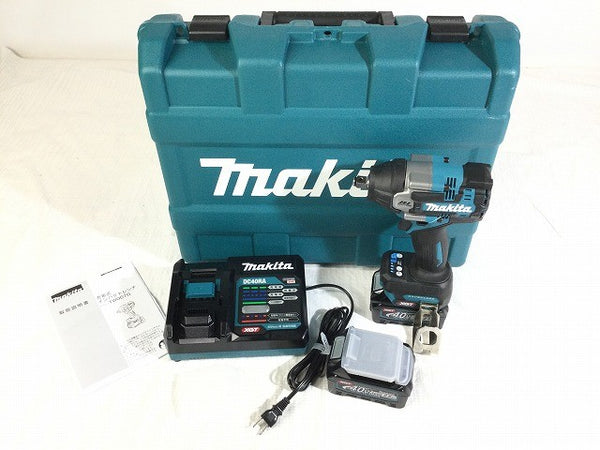 ☆未使用品☆makita マキタ 40Vmax 充電式インパクトレンチ TW007GRDX バッテリ2個(2.5Ah) 充電器 ケース付 コードレス134864 - 3