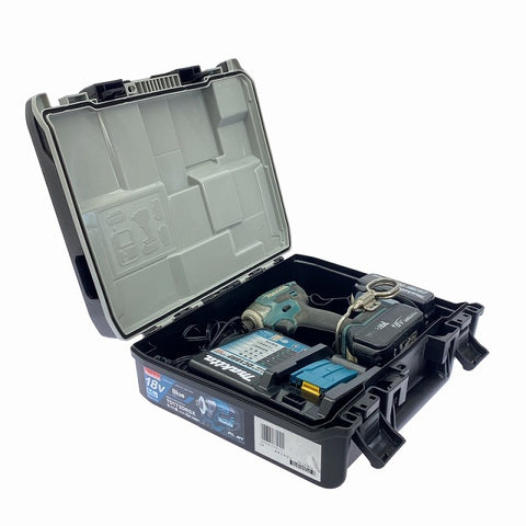 ☆比較的綺麗☆makita マキタ 18V 充電式インパクトドライバ TD173DRGX 青/ブルー バッテリー2個(18V 6.0Ah) 充電器 ケース付 - 0