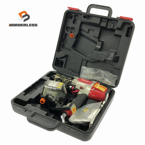 ☆美品☆MAX マックス 65mm 常圧コイルネイラ CN-565CG ケース付 釘打ち機 釘打機 大工道具 エアツール エアー工具137585 - 1